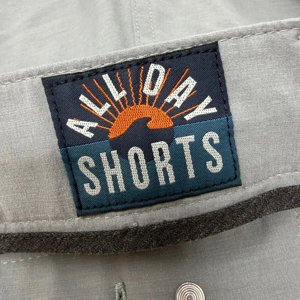 Faherty All Day Shorts Mens 38 Grey Hybrid Stretch Performance Quick Dry 9in